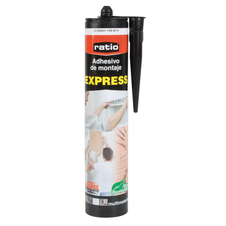 Cartucho de adhesivo de montaje RATIO Express 360g con boquilla para aplicación con pistola