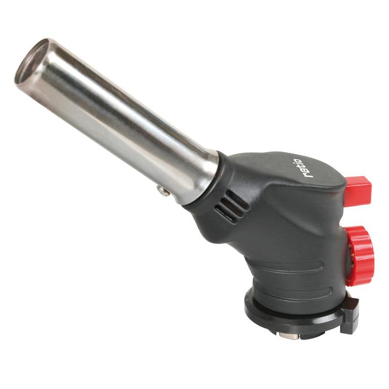 Soplete RATIO MultiBasic negro con quemador de acero inoxidable y regulador de llama rojo