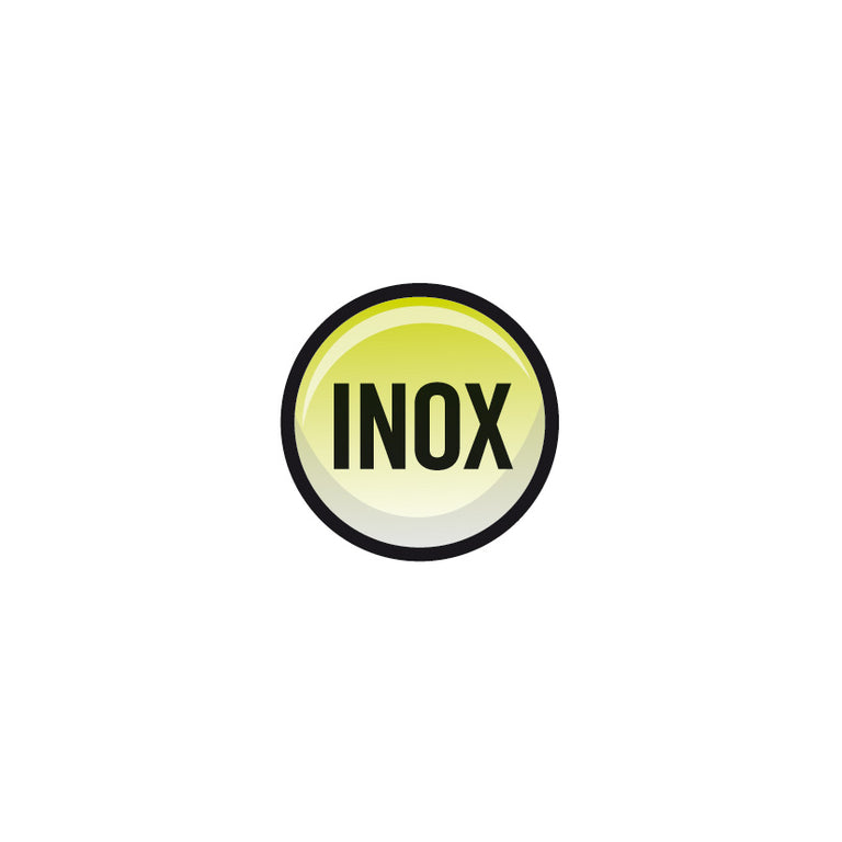 Sello distintivo INOX que garantiza el cuerpo de acero inoxidable de la bomba de drenaje LISTA.