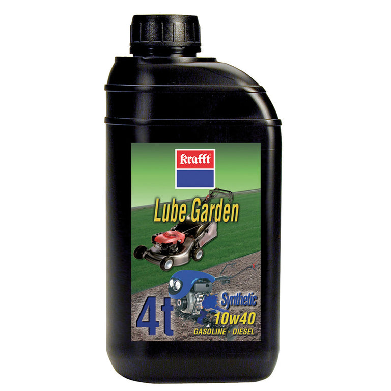 Aceite sintético Krafft Lube Garden 4T 10W40 para cortacésped y motores de 4 tiempos 1 litro