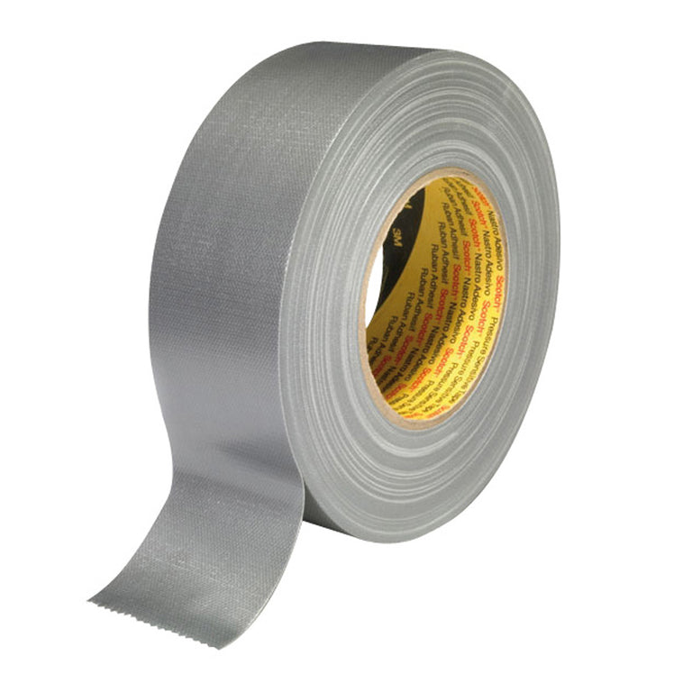 Cinta americana 3M 2903 color plata de 48mm x 50m con adhesivo de caucho sintético para reparaciones.