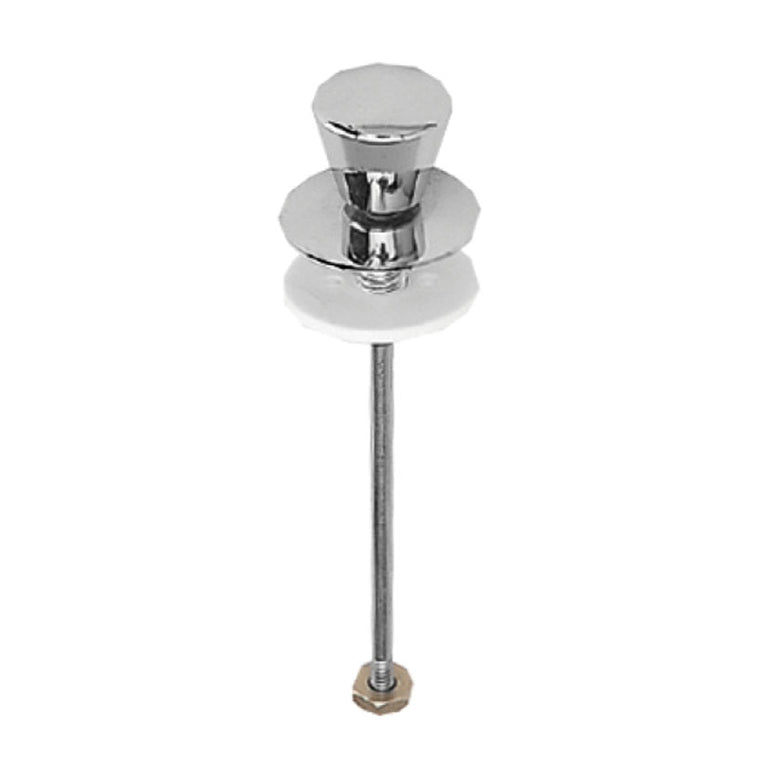 Tirador vertical WC Fominaya con varilla recta metálica y pomo cromado