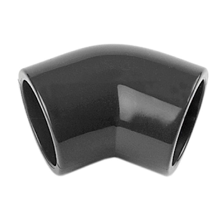 Codo de PVC presión 45 grados diámetro 50mm color gris oscuro para encolar CREARPLAST