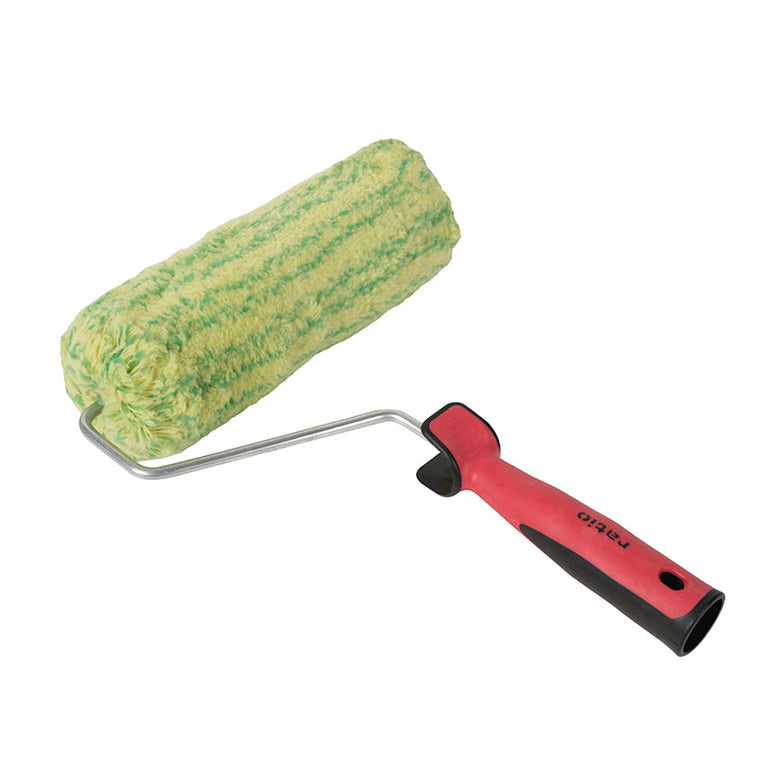 Rodillo para fachadas RATIO profesional con hilo verde de poliamida larga y mango ergonómico