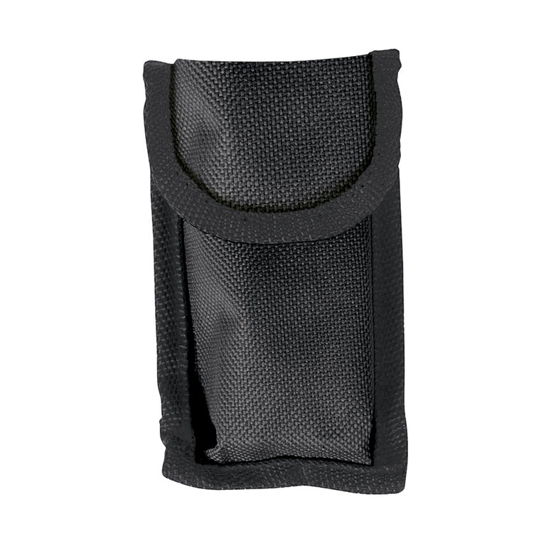 Funda de nailon negra con cierre de velcro para transporte seguro de la multiherramienta Lista en el cinturón.