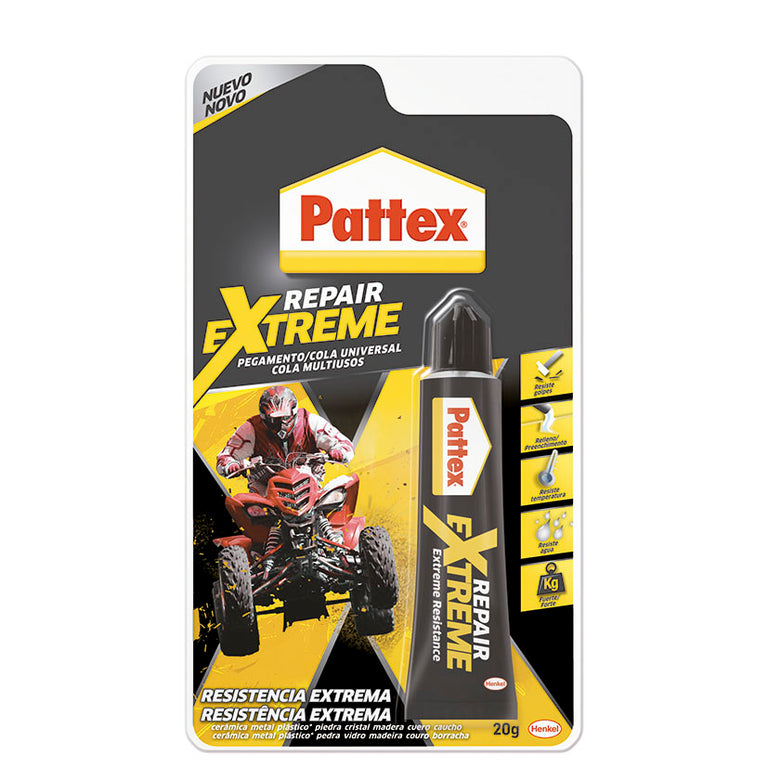 Blíster de Pattex Repair Extreme 20g pegamento universal extra fuerte para reparaciones extremas.