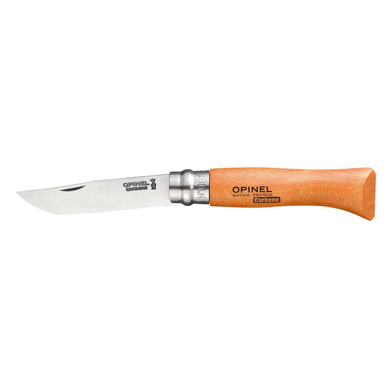 Navaja Opinel Nº 8 con hoja de acero al carbono de 8,5 cm y mango de madera de haya