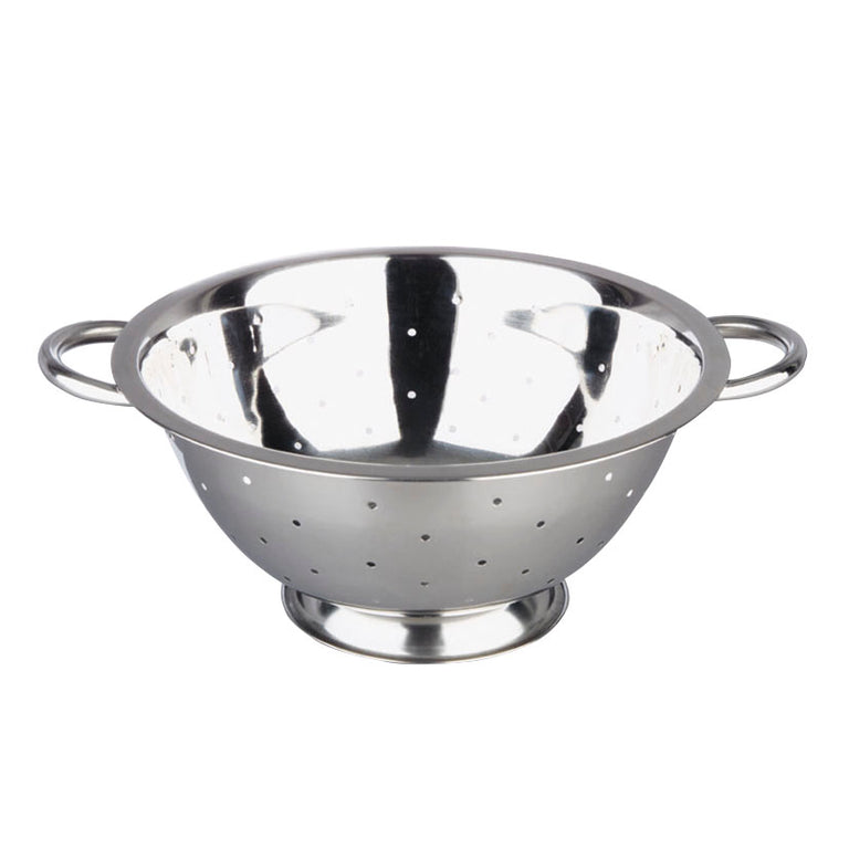 Colador escurridor IBILI de acero inoxidable de 24 cm con base y asas laterales