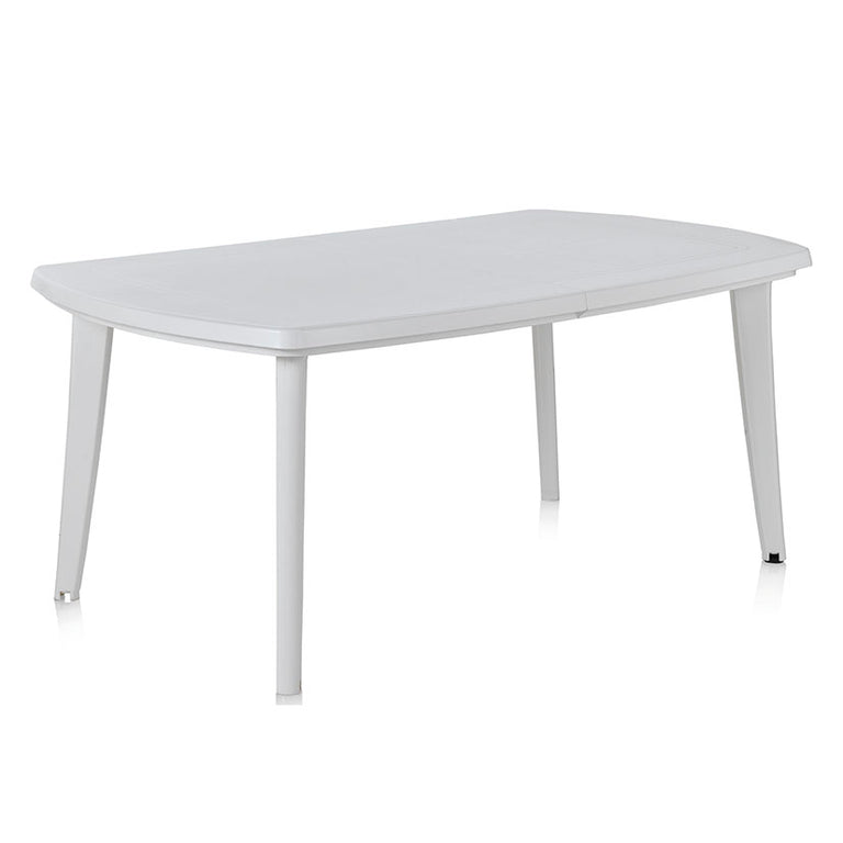 Mesa de exterior Atlantic blanca extensible para 6 a 8 personas
