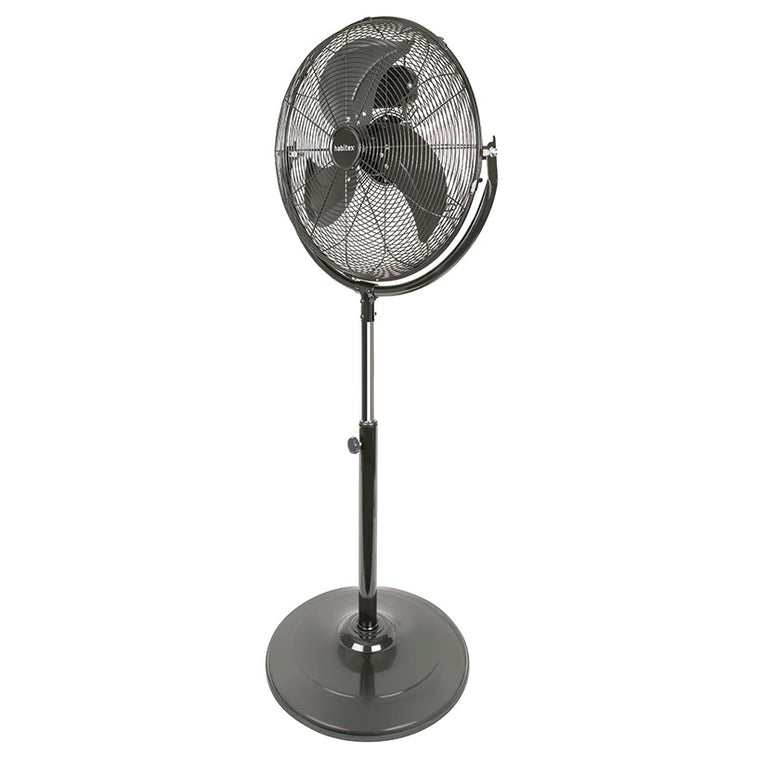 Ventilador de pie metálico negro Habitex CM120P con base redonda y altura ajustable