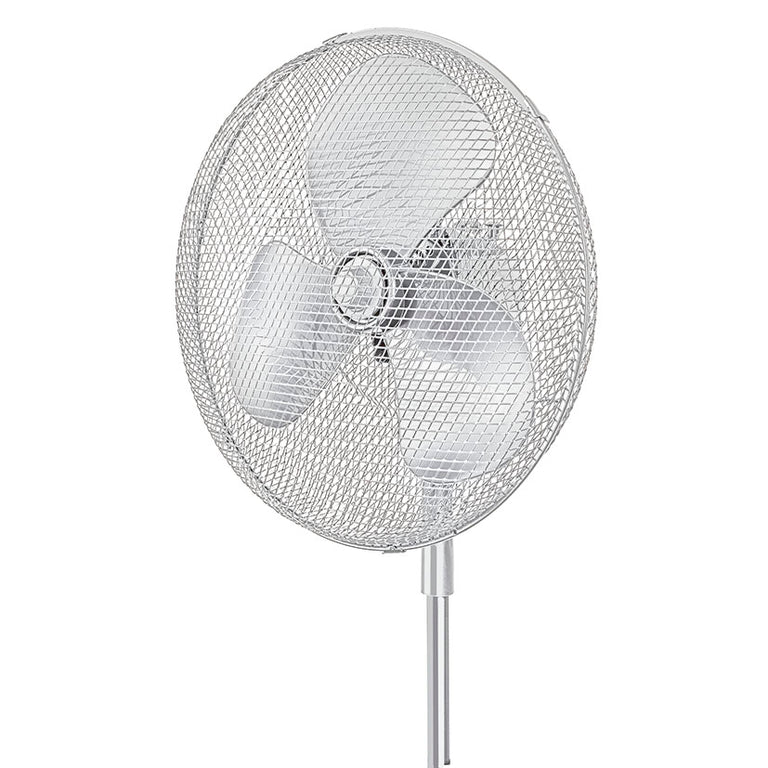 Primer plano del cabezal de 44cm y rejilla de seguridad del ventilador Habitex