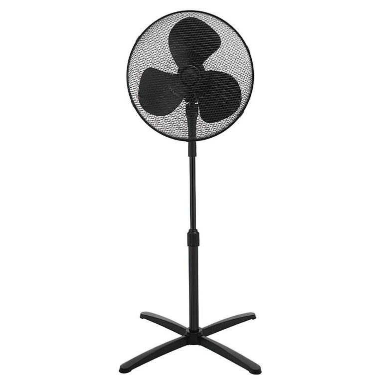 Ventilador de pie Habitex VP40 negro con 3 velocidades y cabezal oscilante