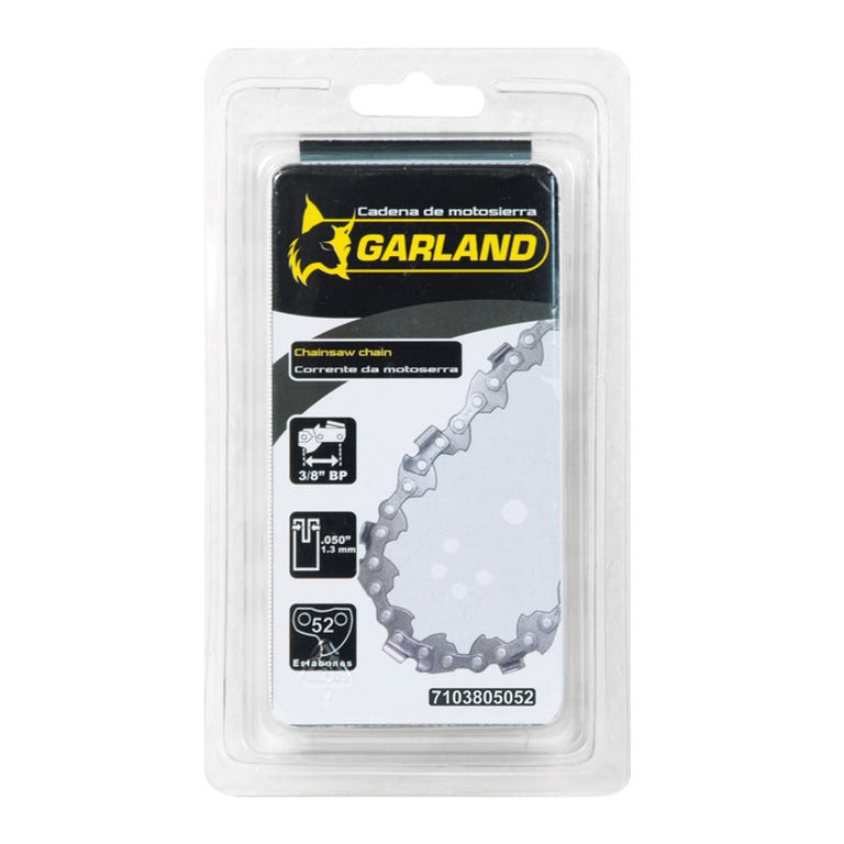 Blíster de cadena para motosierra Garland 3/8 BP 1.3mm 52 eslabones para espada de 35cm