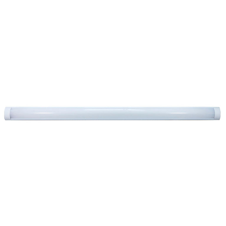 Luminaria LED lineal de superficie DUOLEC blanca vista frontal completa