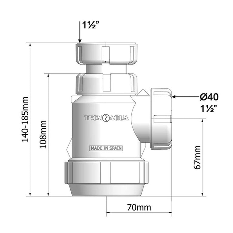 Sifón Botella Mini Extensible Tecnoagua T-4 / T-4M