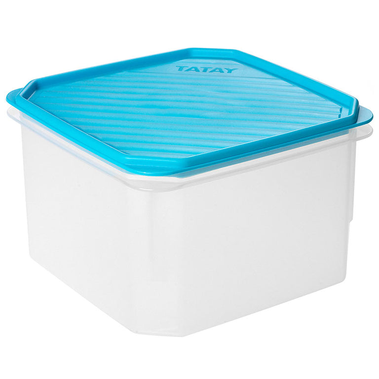 Táper cuadrado TATAY TopFlex con tapa azul de cierre seguro y apilable