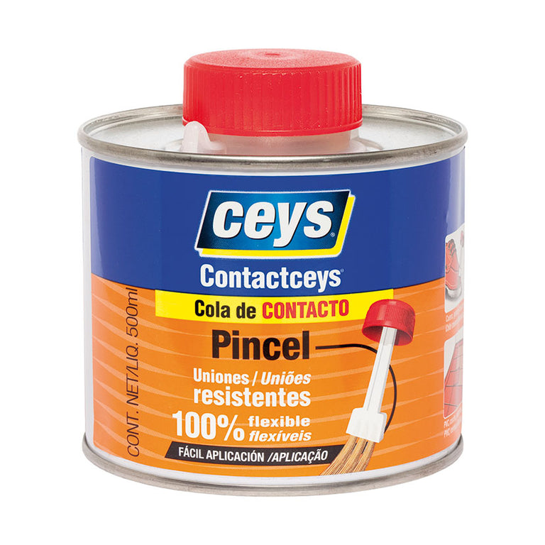Adhesivo de contacto CEYS con pincel aplicador integrado en bote de 500ml