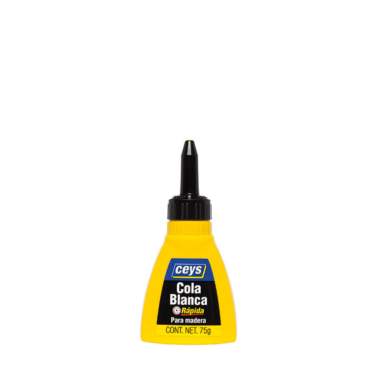 Biberón de cola blanca rápida Ceys 75g para reparaciones precisas.