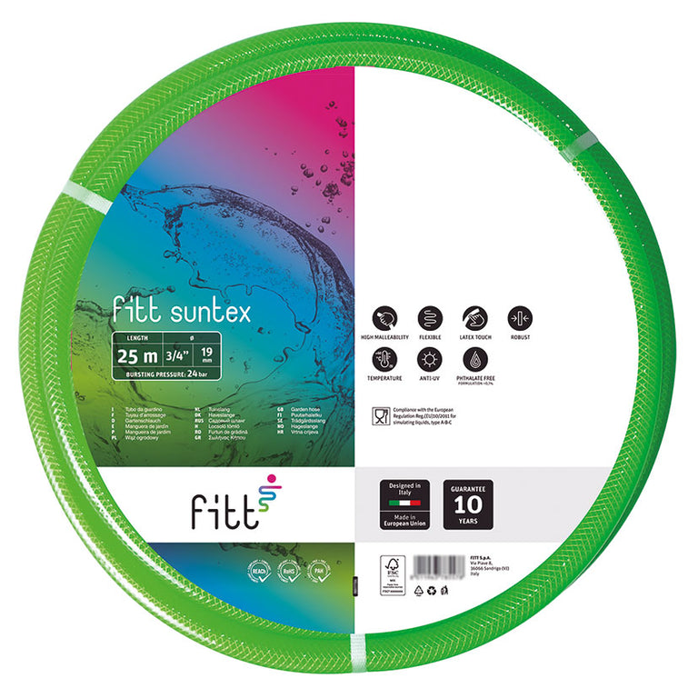 Rollo manguera de jardín FITT Suntex 25m 19mm resistente a alta presión