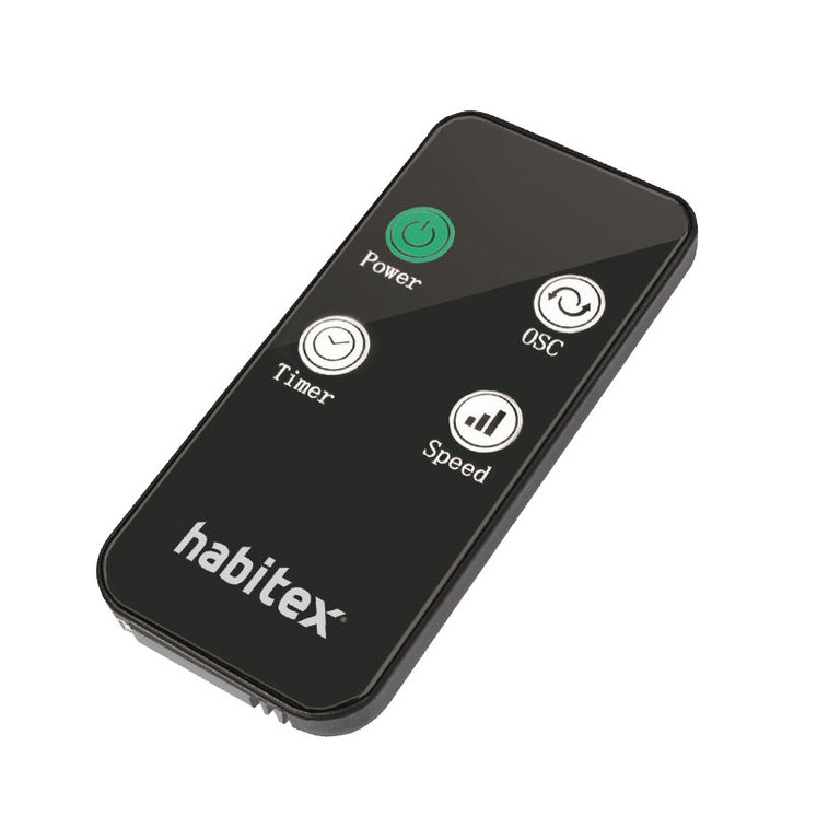 Mando a distancia para ventilador Habitex con botones de encendido temporizador oscilación y velocidad