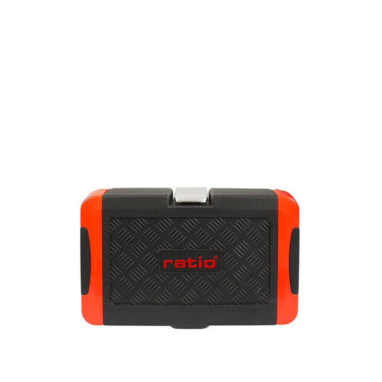 Estuche rígido cerrado Ratio color negro y rojo con cierre metálico de seguridad