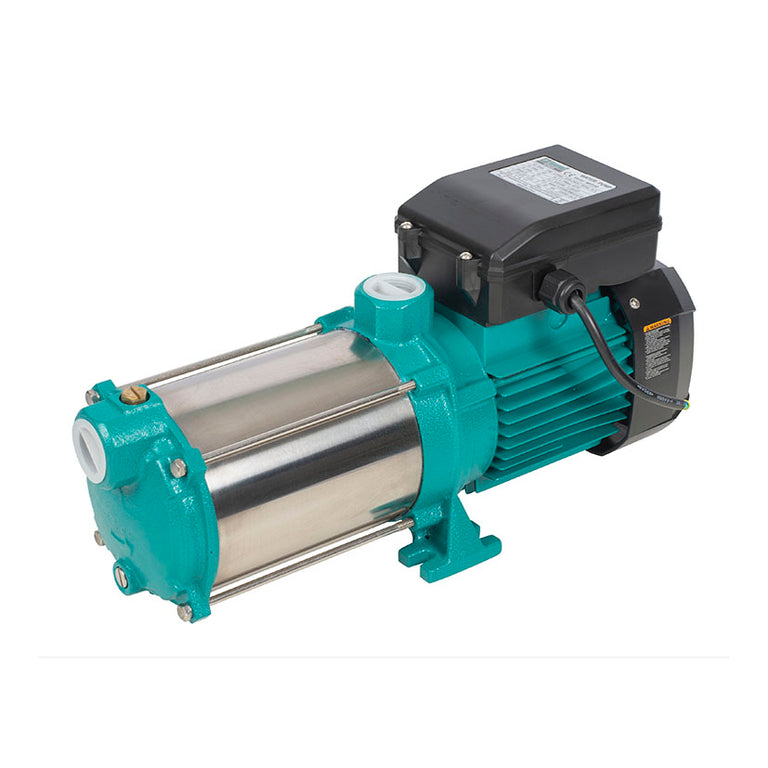 Bomba de agua multicelular Hidrobex MH120 en acero inoxidable y fundición verde para riego y grupos de presión.