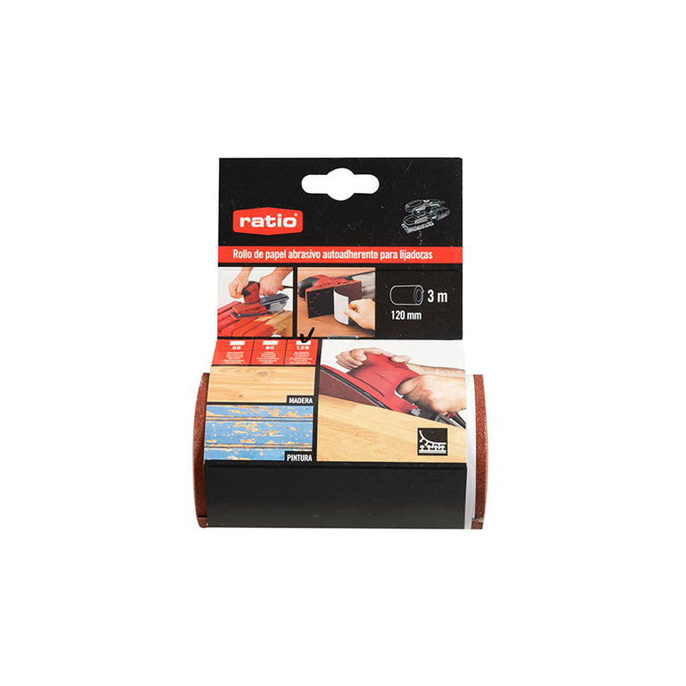 Embalaje del rollo de papel abrasivo autoadherente RATIO de 120mm por 3 metros