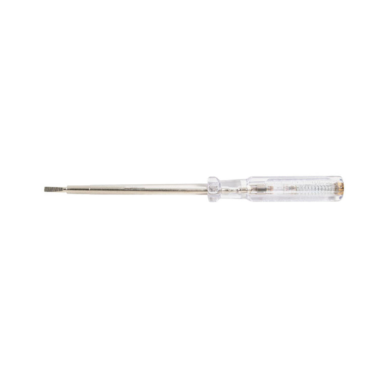 Destornillador buscapolos RATIO 1664H2 de 3,5x190 mm con mango transparente y punta plana.