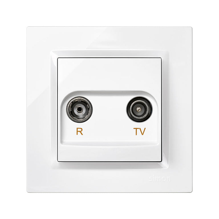 Toma de televisión y radio Simon Serie 10 blanca para empotrar