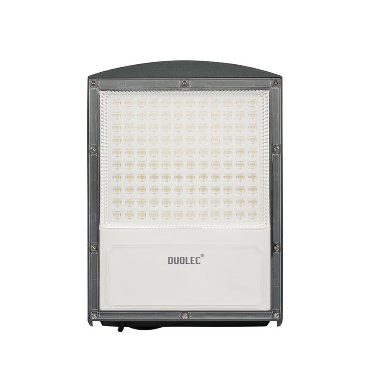 Vista frontal del proyector LED solar Mercurio con indicador de carga