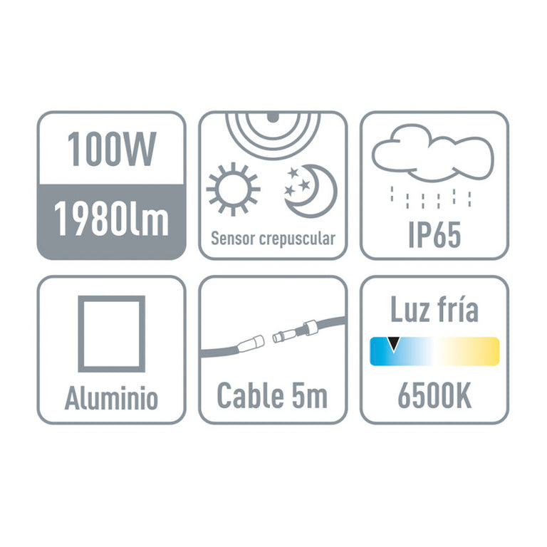 Foco Solar Led Duolec Mercurio Duolec — Lámparas Exterior