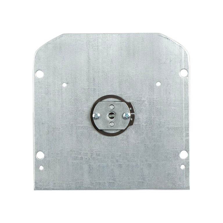 Mecanismo posterior de la placa de cerradura MOIA Serie 400 mostrando el sistema de fijación.