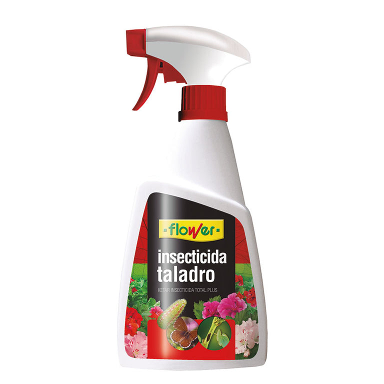 Insecticida antitaladro para geranios Flower 500 ml con pulverizador para control de orugas y plagas