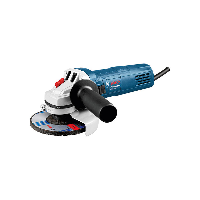 Amoladora angular Bosch GWS 700 Professional azul de 700W con disco de 115mm y empuñadura lateral