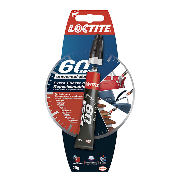 Blíster de Loctite 60 Segundos adhesivo universal extra fuerte y reposicionable de 20g