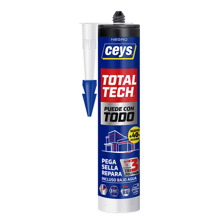 Sellador Ceys Total Tech negro 290ml resistente al agua y rayos UV