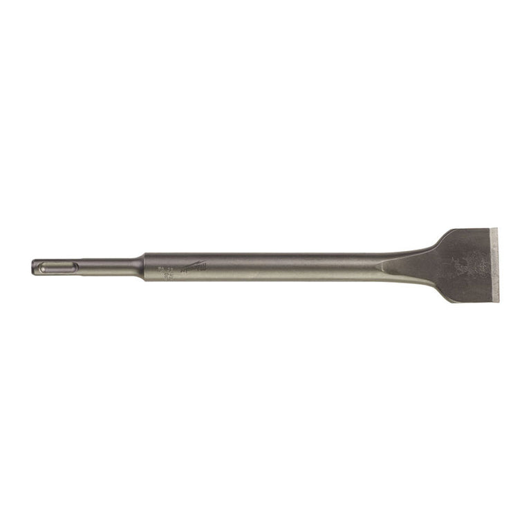 Cincel ancho Milwaukee SDS-Plus de 40x250mm para limpieza de superficies y demolición ligera.