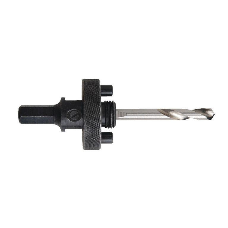 Husillo hexagonal Milwaukee de 9.5 mm para coronas de gran diámetro con sistema de bloqueo.