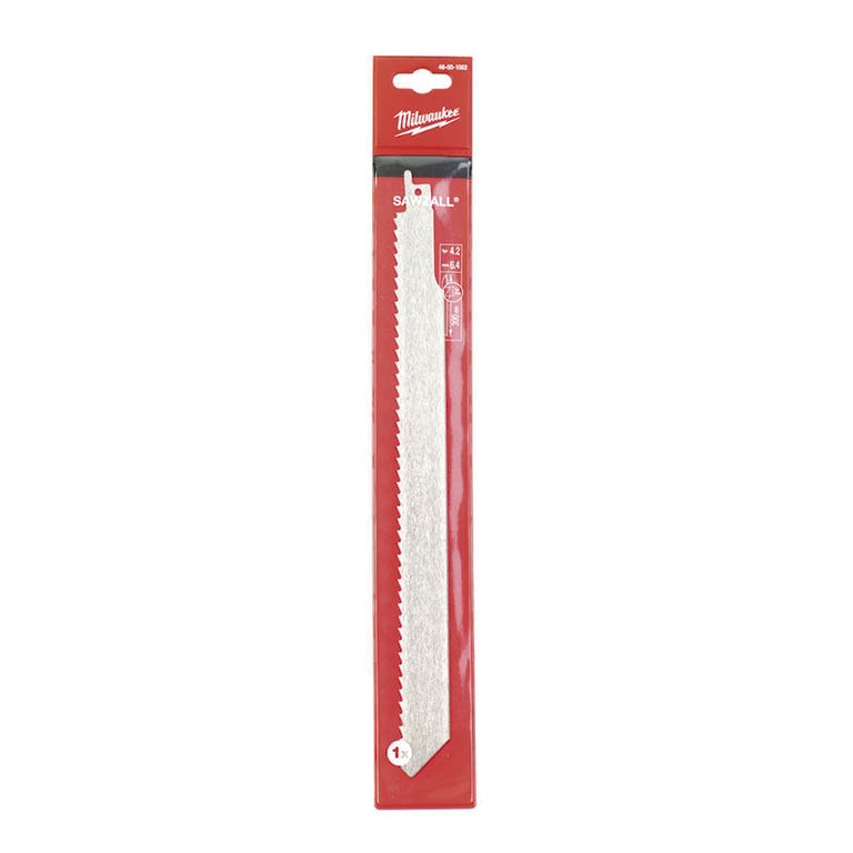 Blíster de hoja de sierra sable Milwaukee Sawzall para cortes en congelados e inoxidable.