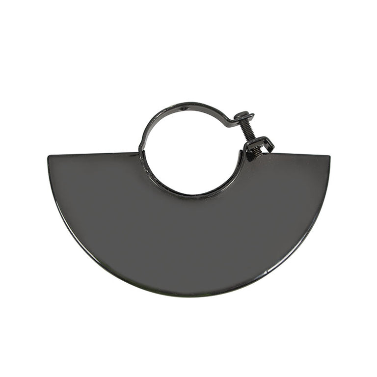 Protector de seguridad metálico negro para disco de 115mm de amoladora angular.
