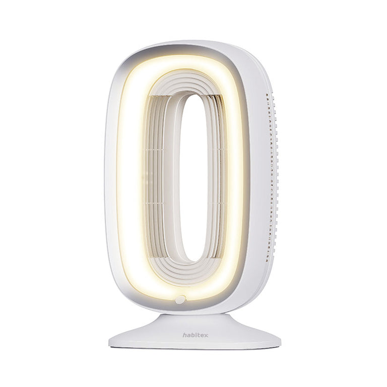 Ventilador sin aspas Habitex VSA-18 blanco con luz LED frontal encendida