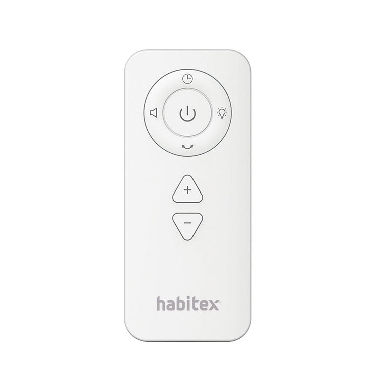 Mando a distancia ergonómico para ventilador Habitex con funciones de luz y velocidad