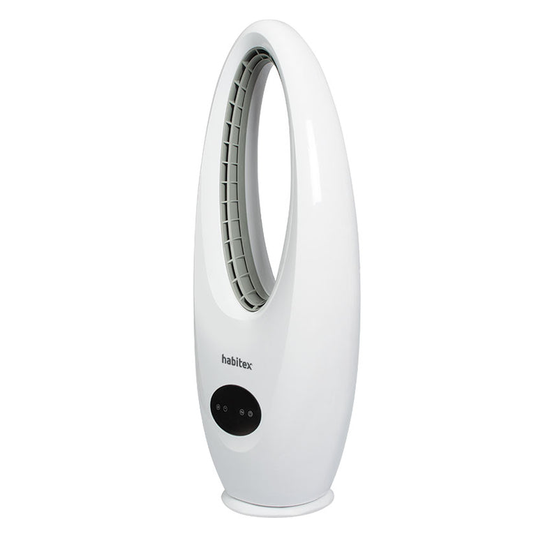 Ventilador sin aspas HABITEX VT98 blanco diseño moderno ovalado vista lateral