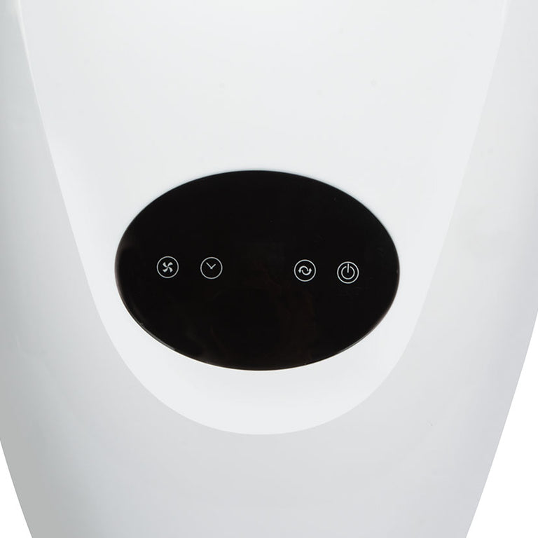 Detalle del panel de control táctil digital del ventilador HABITEX VT98