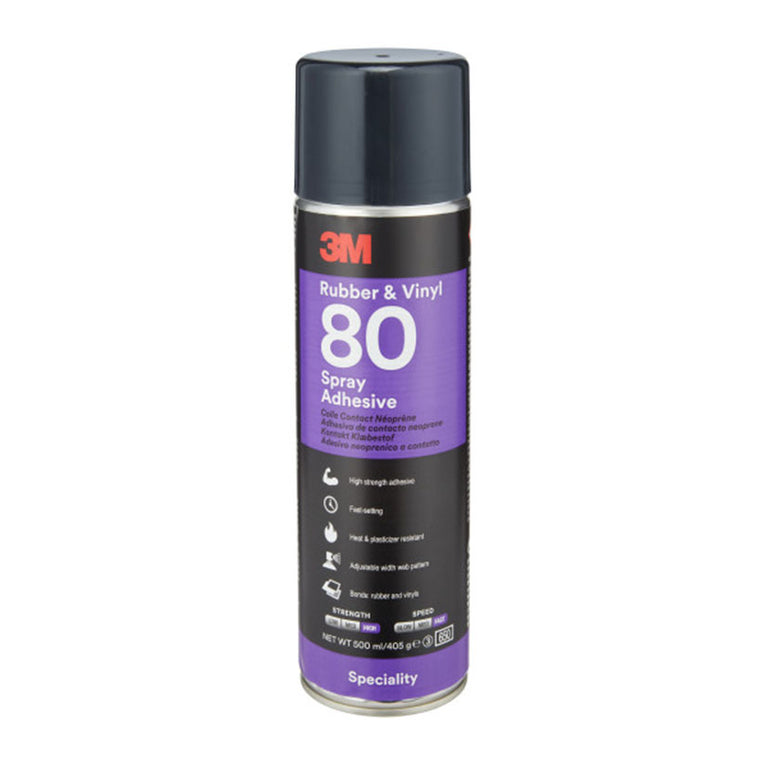 Bote de adhesivo en spray 3M 80 para caucho y vinilo de 500ml con boquilla ajustable