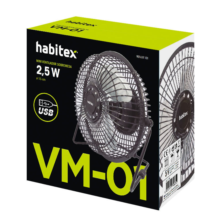 Miniventilador Sobremesa Usb Habitex Vm-00/01 Habitex — Ventiladores de Mesa
