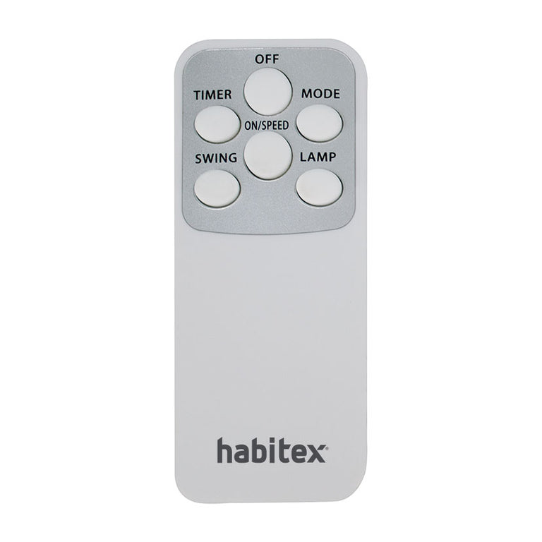 Mando a distancia compacto para ventilador Habitex con funciones de temporizador y modos de aire