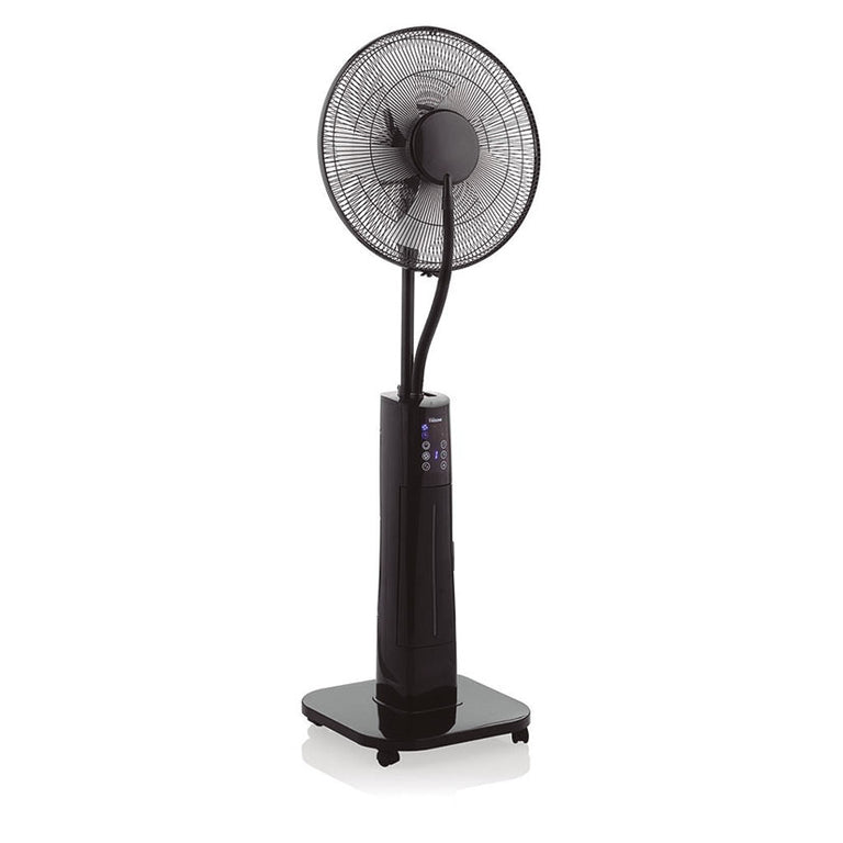 Ventilador nebulizador Tristar VE-5884 negro con base de ruedas y depósito de agua integrado.