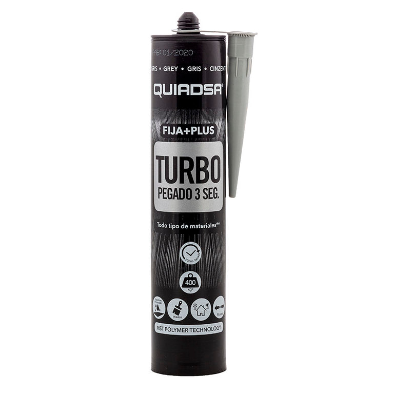 Cartucho Quiadsa Fija Plus Turbo color Gris 290ml para construcción