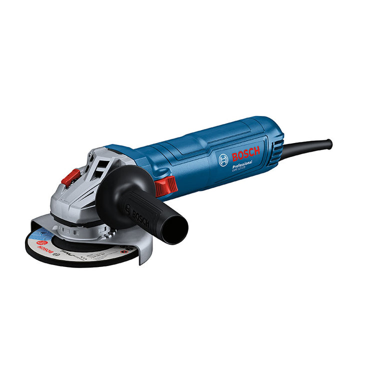 Amoladora angular Bosch Professional GWS 12-125 azul con disco de 125mm y empuñadura lateral ergonómica